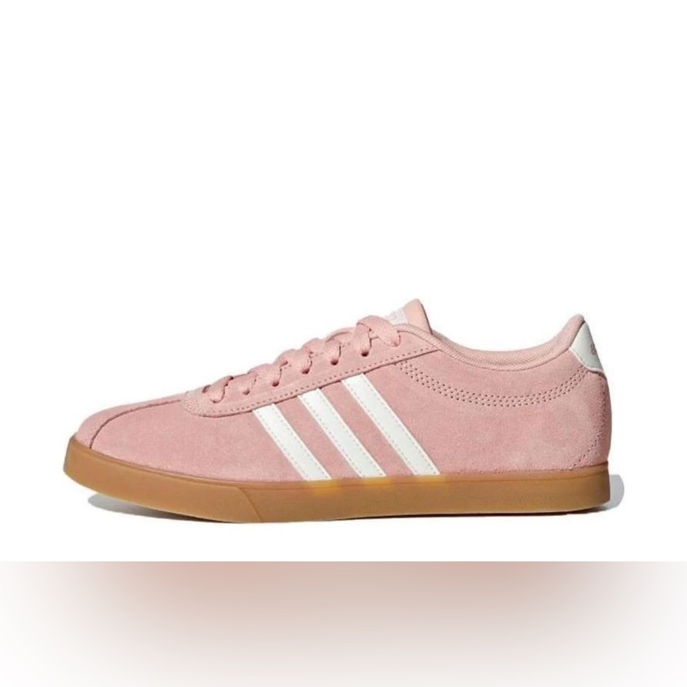 Adidas Women's Pink and White Sneakers